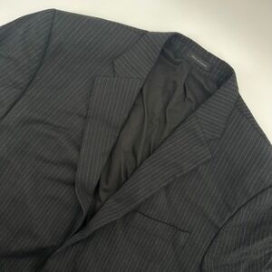 Lauren Ralph Lauren 46R Mens Black Pinstripe Wool Blazer Made in Canada‎ Macy's
